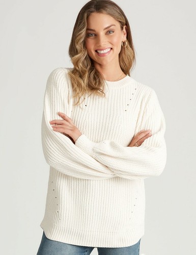 NEW Women's Rockmans Long Sleeve Curved 