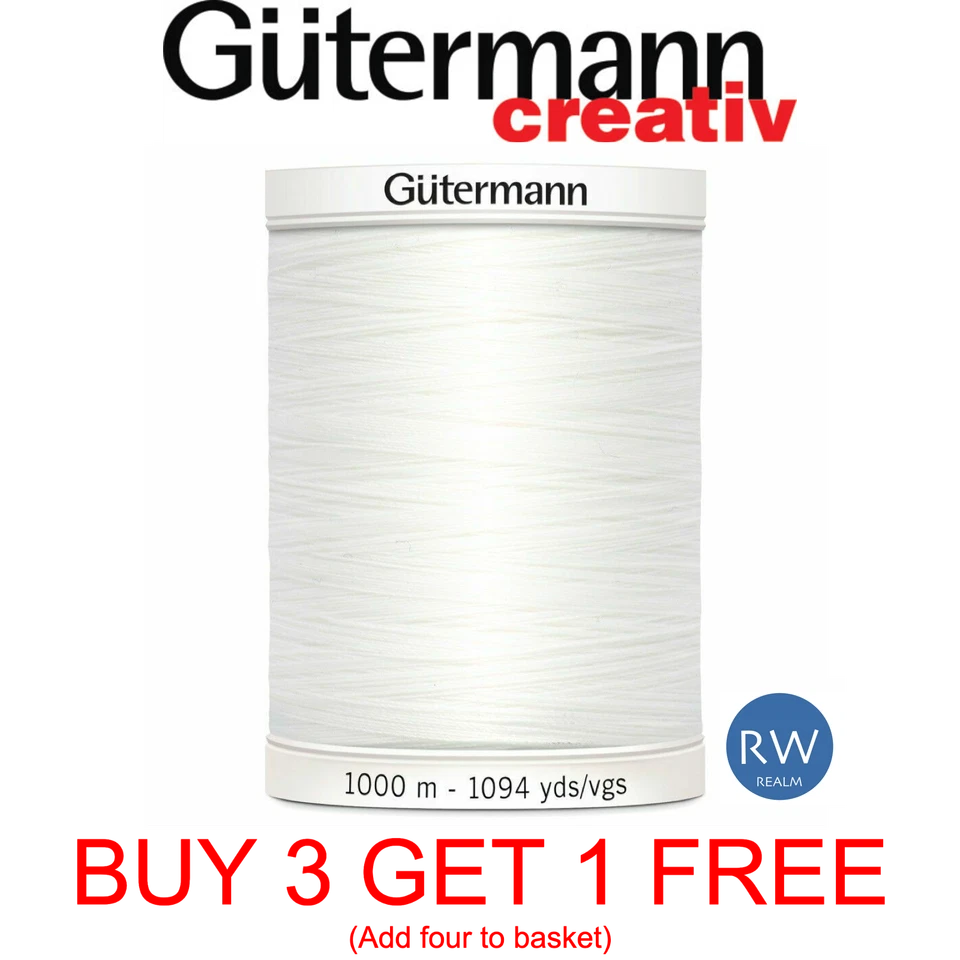 Gutermann Sew All Thread 1000m Reel 100% Polyester Hand & Machine Sewing