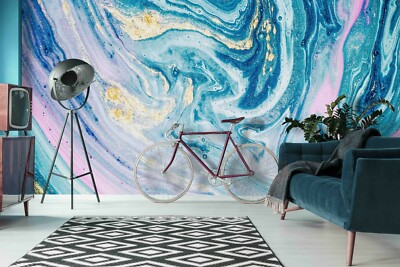 3D Abstract Blue Wallpaper Wall Mural Removable Self-adhesive Sticker