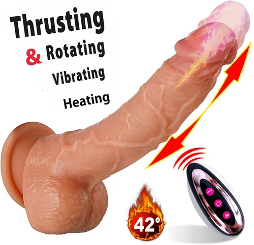 XL Telescopic Realistic Thrusting Dildo Vibrator G-spot Anal Sex Toys for Women - Picture 1 of 52