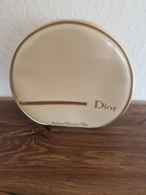 Christian Dior Parfums Schmink Tasche Bage /Gold Rund  18,5 X6,5cm