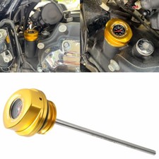 Oil Dipstick With Temperature Gauge Gold For Harley Road King FLHR FLHRXS FLHP