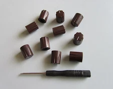 10 Guitar Amp Effect Pedal Knobs 1/4" Davies 1900H Style Knob w/ Set Screw Brown