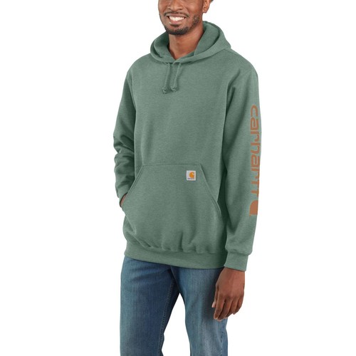Carhartt Herren Kapuzen Sweatshirt Midweight Sleeve Logo Pullover Hoody Arbeit - Picture 8 of 43