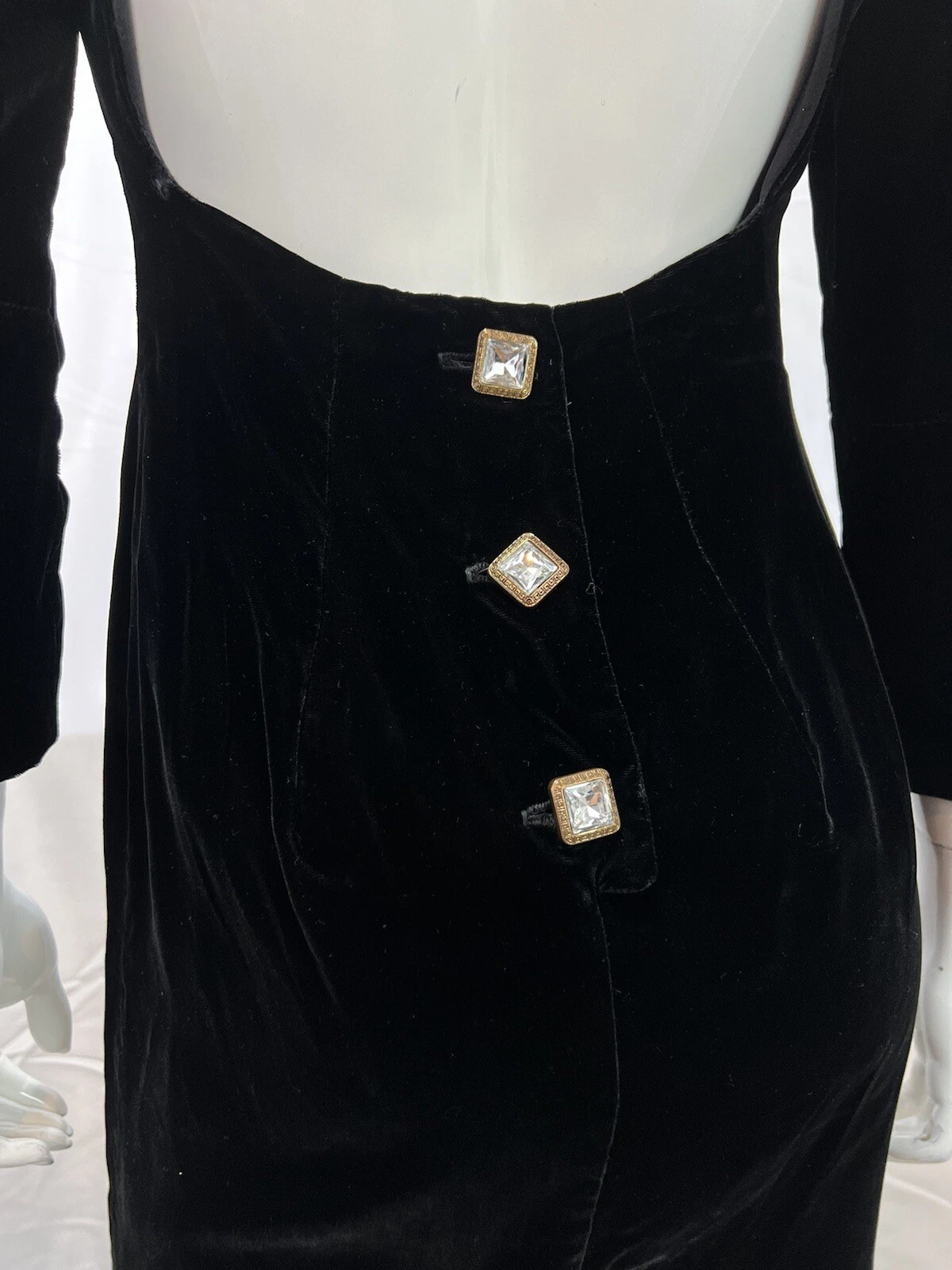 UNDERCOVER Abito tubino vintage Moda Int’l Victoria’s Secret 4 nero velluto schiena aperta