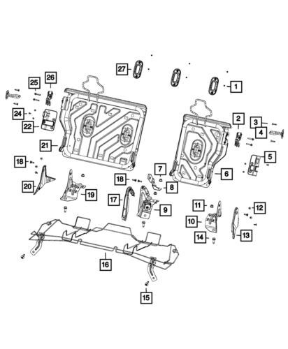 Protector de asiento trasero derecho para Jeep Compass 2015-2017 (N/P 1RX00DK2AA)