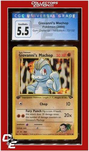 Giovanni's Machop (1st Edition) graded CGC 5.5 for sale on eBay