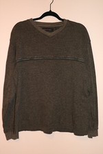 VTG PIERRE CARDIN Gray V-neck Men's Sweater Stripped Size L