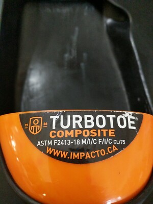 RIGHT FOOT ONLY!! Impacto Turbotoe Steel Toe Cap Protection:Size L:Color Orange
