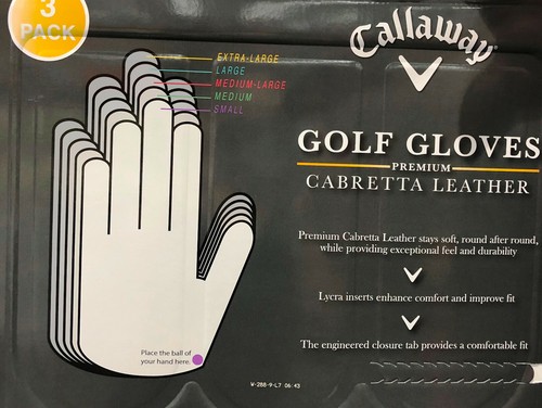 3 Pack Callaway Golf Gloves Left Hand for Right Handed Golfer Extra Large XL New - Picture 2 of 2