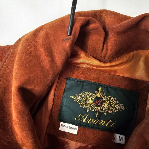Vintage Avanti Burnt Orange Leopard Print Pig Suede Jacket Womens Size Medium - Picture 13 of 20