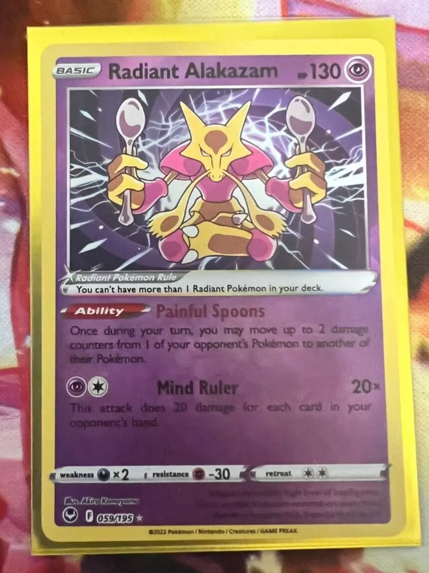 Pokemon TCG Silver Tempest Radiant Alakazam 59/195