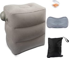Inflatable Travel Foot Rest Pillow | Kids Airplane Bed | Adjustable Height Leg