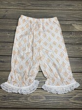 A La Modish White Orange Swirls Design Ruffled Cargo Pants Toddler Girls Size 5