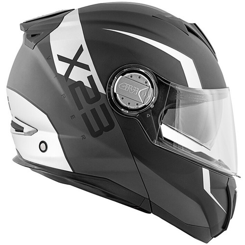 Motorcycle Helmet Scooter Modular GIVI X23 HX23 Viper Matte Black Silver  Size M | eBay
