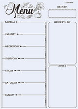 Magnetic Refrigerator Whiteboard,Weekly Menu, Meal Planner, Grocery Shopping Lis