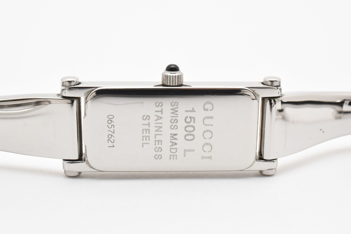 GUCCI QZ 1500 バングルウォッチ　シルバー Vintage [NEAR MINT w/Box] GUCCI 1500L Silver Dial Bangle Qz
