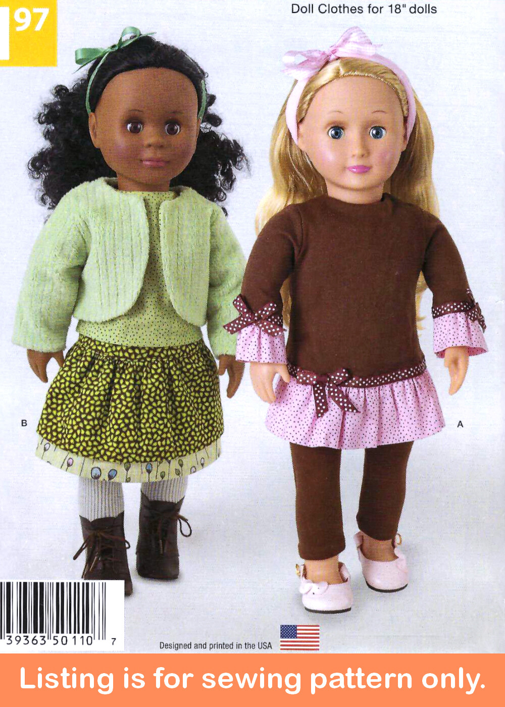 SEWING PATTERN Sew Easy 18" Doll Clothes Clothing Simple Fits American Girl  0110 | eBay