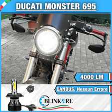 LAMPADA LED H4 6000K BIANCO GHIACCIO CANBUS DUCATI MONSTER 695 MOTO NO ERRORE