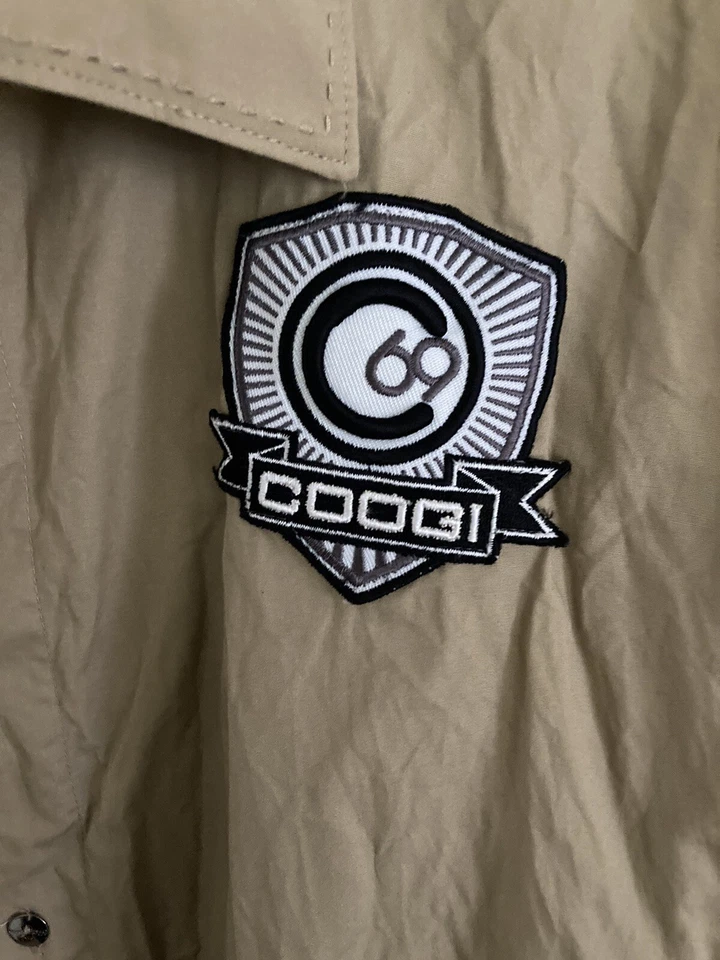 Coogi Embroidered Men’s Shirt Button-Up Epaulette Size 4XL Long Sleeve Tan Khaki - Image 2 of 4
