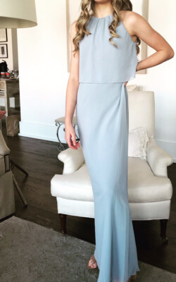 mauve tulle bridesmaid dresses Trendy Short Dusty Blue Junior Homecoming Dress JTSH109