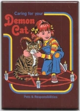 STEVEN RHODES CARING FOR THE DEMON CAT MAGNET 2.5” X 3.5” NEW