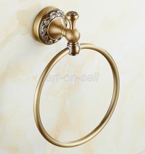 Wall-Mounted Antique Brass Round Towel Ring Holder Hanger Bathroom Accessories