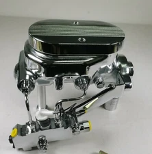 New Chrome Center Finned Master Cylinder Disc Disc Proportioning Valve Brake Kit