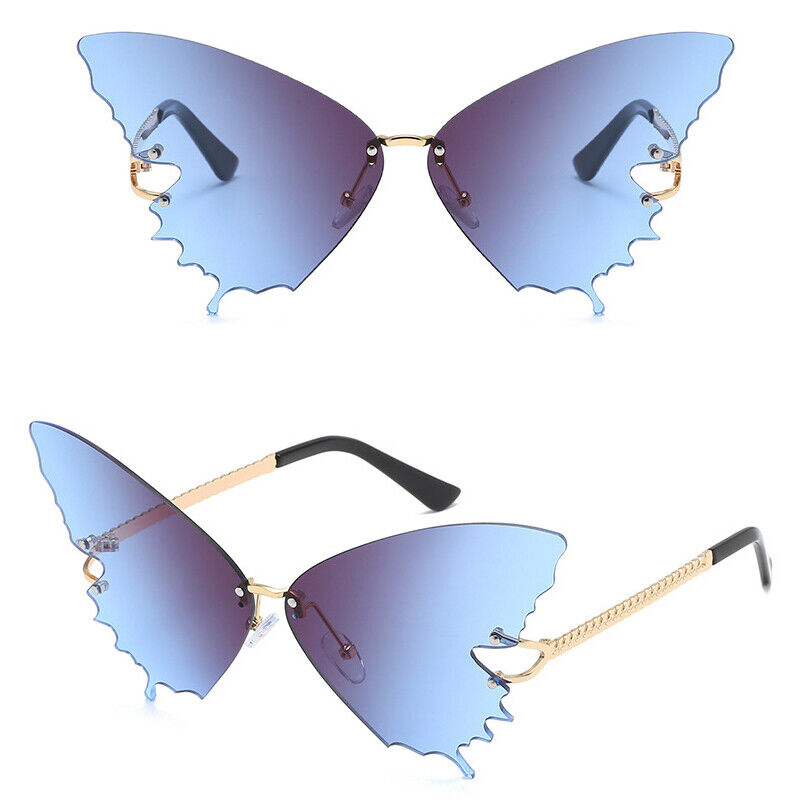 New Butterfly Sunglasses Women Trendy Frameless Shaped Eyewear Outdoor  Goggles Camping Fishing Sunglasses Uv400 Lentes De Sol
