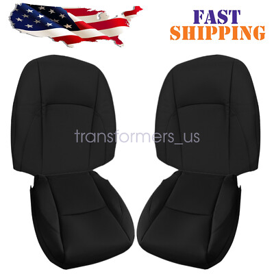 Fits 2007-2012 LEXUS ES350 Driver Passenger Perforated Leather Seat Cover Black
