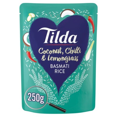 Tilda Kokosnuss Chili & Zitronengras Basmati Mikrowelle 250g Packung Mit 6