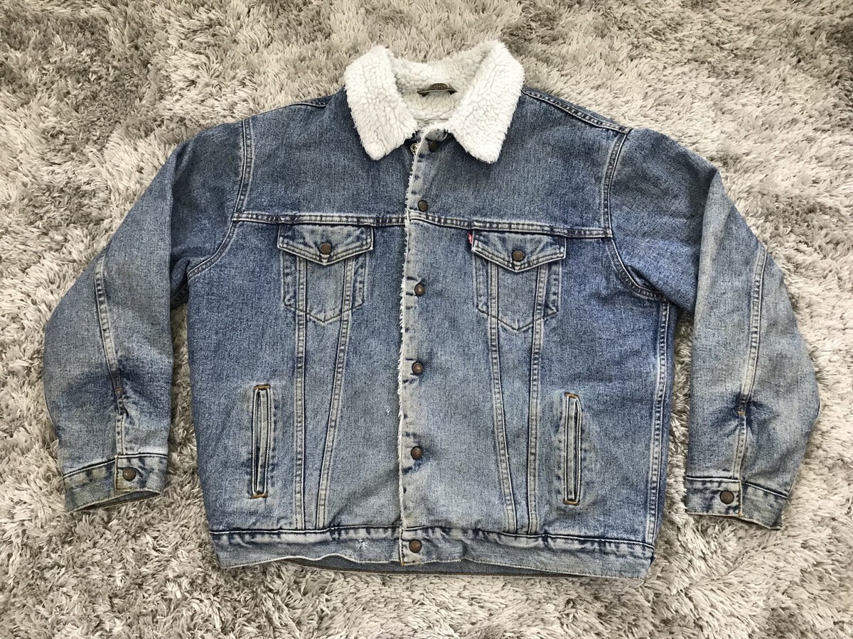 Vintage Levi's Authentic Faux Sherpa Lined Denim Trucker Jean