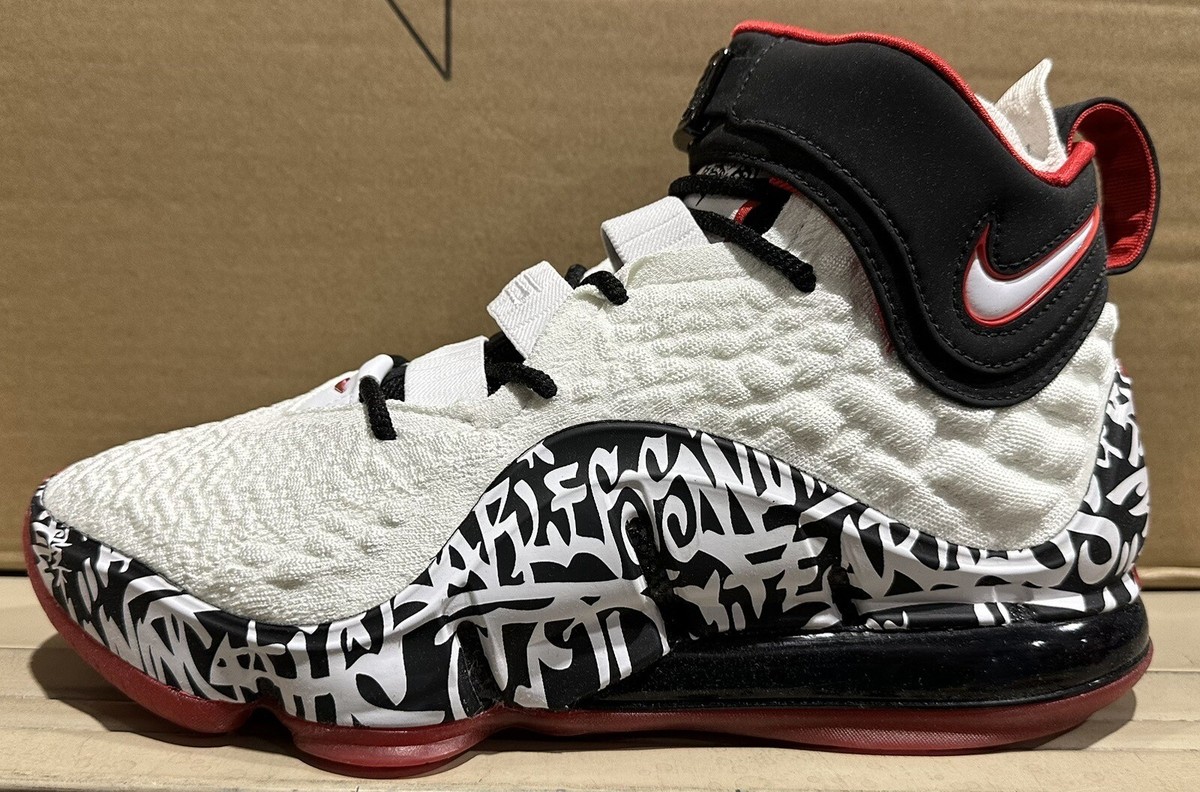 Nike LeBron 17 Graffiti White Black University Red Men