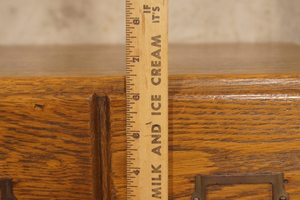 Antique Wooden Library Index Card Catelog 2 Drawer Solid 15 by 15 by 6.