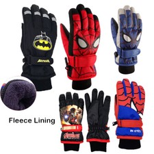 Kids Boys Cartoon Winter Waterproof Warm Gloves Skiing Cycling Snowboard Mittens