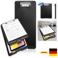 Klemmbrett A4 Schwarz Mit Aufbewahrung PP Material Schreibunterlage FüR BüRo