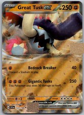 great tusk ex pokemon card value Great Tusk ex The item may be similar but not exactly the same as the image (e.g Great Tusk ex #123 Prices