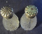 Cut glass salt and pepper shaker Anglo Irish cutting 4" — photo 2