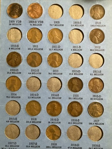 lincoln cent 1909-1940 collection coins in album