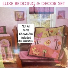 Jessi's Jungle Luxury 7pc Set Crib Bedding w/Plush Appliques Mobile Valance More