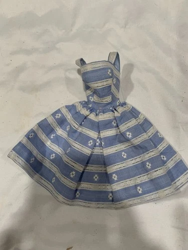 Vintage Barbie #969 Suburban Shopper Blue and White-Striped Dress