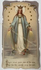 orig. Andachtsbild Heiligenbild alt antik um 1910 Heilige Maria Mutter Gottes