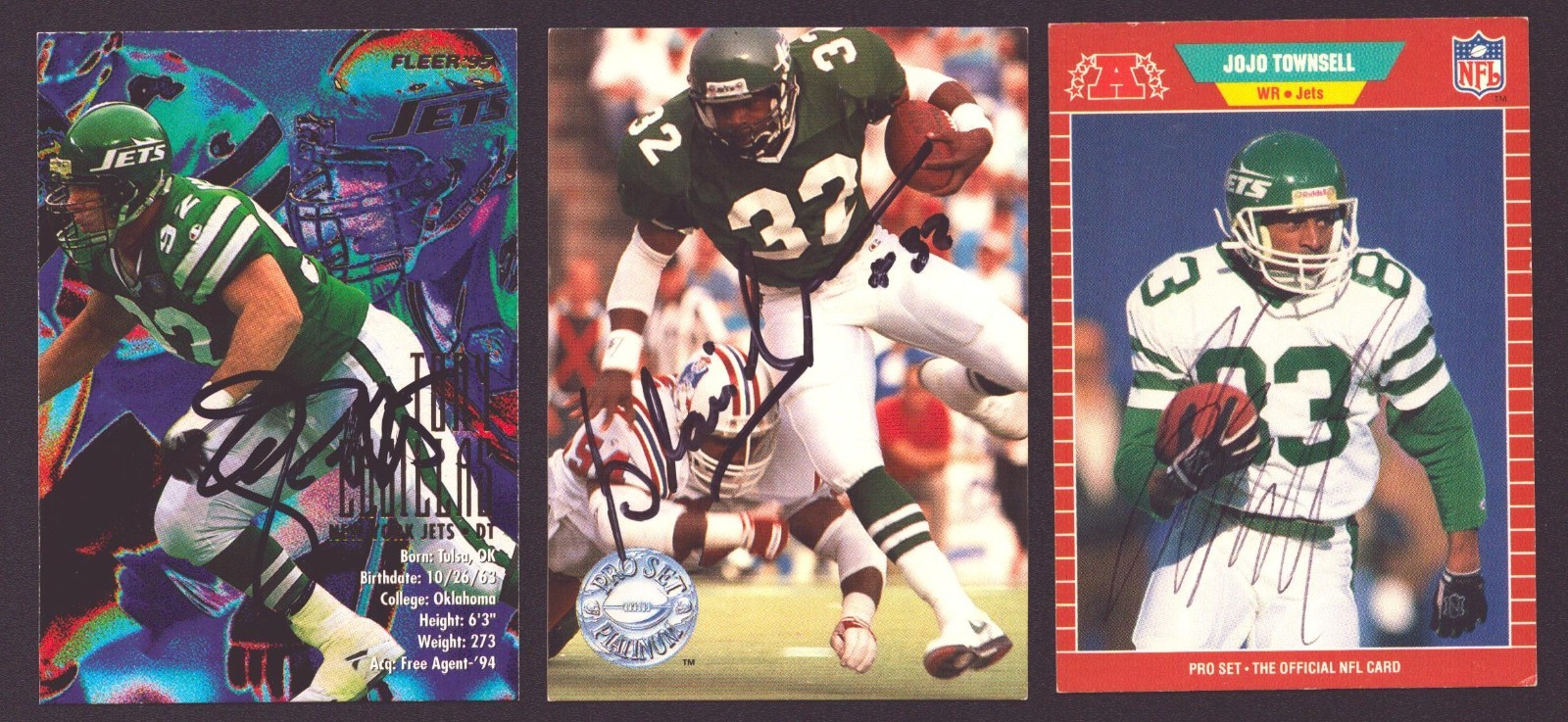 JO JO TOWNSELL BLAIR THOMAS TONY CASILLAS AUTO SIGNED AUTOGRAPH JETS 3 LOT