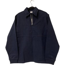 Zara Mens Sweatshirt M Navy Blue 1/4 Zip Stretch Cotton Pullover 9240/403 NWT