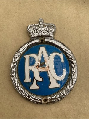 RAC Auto Plakette Metall Chrom Emaille 3''