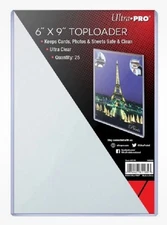 Ultra Pro 25 Pack  6x9 Toploaders 6" x 9" Topload Rigid Card Photo Holders New
