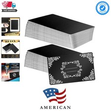 100 Pcs Metal Engraving Blanks Aluminum Sheet Laser Engraving Business Card M...
