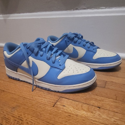 Nike Dunk Low Men's Low Top Lace-Up Colorblock Sneakers Blue/White Exc