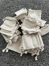 Lot If Small Canvas Drawstring Bags Crafts Game Pieces