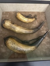 GENERAL GEORGE WASHINGTON Powder Horn And 2 Others. RARE!